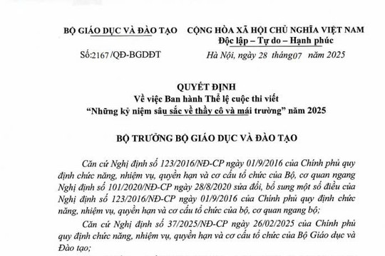 Chi tiết Thể lệ cuộc thi viết Những kỷ niệm sâu sắc về thầy cô và mái trường năm 2025