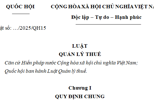 Đã có dự thảo Luật Quản lý thuế 2025