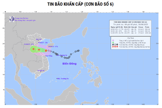 Áp thấp nhiệt đới đã mạnh lên thành bão số 6 (Nongfa)