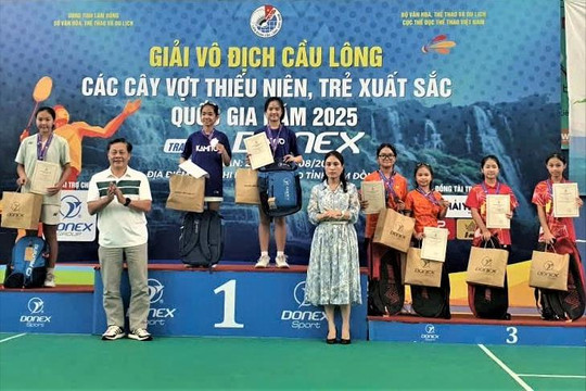 Lâm Đồng đoạt 8 huy chương tại giải Vô địch Cầu lông các cây vợt Thiếu niên - Trẻ xuất sắc quốc gia
