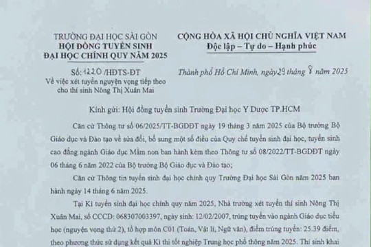 Nhập học mới biết con không trúng tuyển