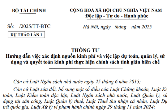 Đã có dự thảo Thông tư hướng dẫn xác định nguồn kinh phí tinh giản biên chế