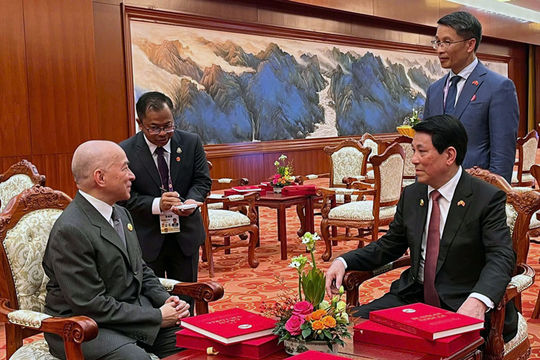 Chủ tịch nước Lương Cường gặp lãnh đạo các nước tại Lễ kỷ niệm Chiến thắng phát xít