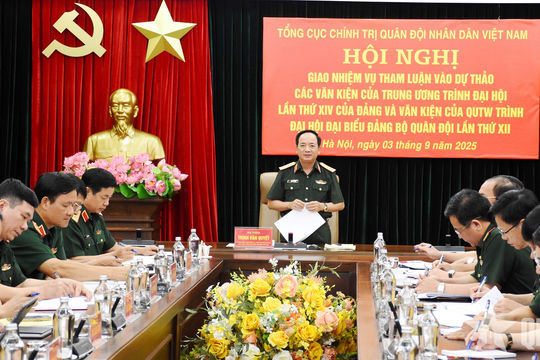 Đại tướng Trịnh Văn Quyết chủ trì hội nghị giao nhiệm vụ tham luận tại Đại hội đại biểu Đảng bộ Quân đội lần thứ XII