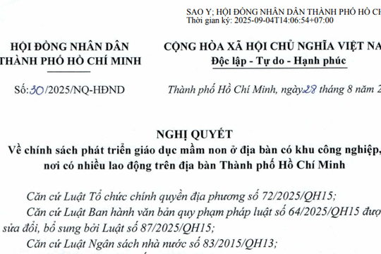 Đã có Nghị quyết 30/2025/NQ-HĐND về chính sách phát triển giáo dục mầm non tại Thành phố Link vào nhà cái Dubai Palace mới nhất 2025