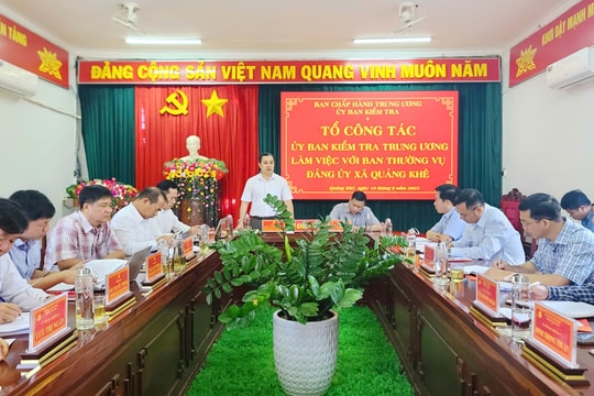 Ủy ban Kiểm tra Trung ương làm việc với xã Quảng Khê