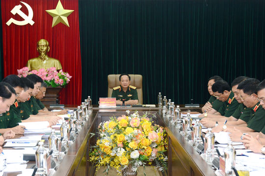 Đại tướng Trịnh Văn Quyết chủ trì làm việc với các cơ quan, đơn vị về công tác chuẩn bị Đại hội Đảng bộ Quân đội lần thứ XII