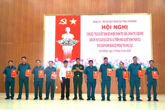 Lâm Đồng bổ nhiệm Bí thư Đảng ủy cấp xã đảm nhiệm chức vụ Chính trị viên Ban CHQS