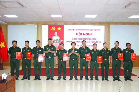 Phòng thủ Khu vực 5 - Phan Thiết tăng cường 25 cán bộ về xã