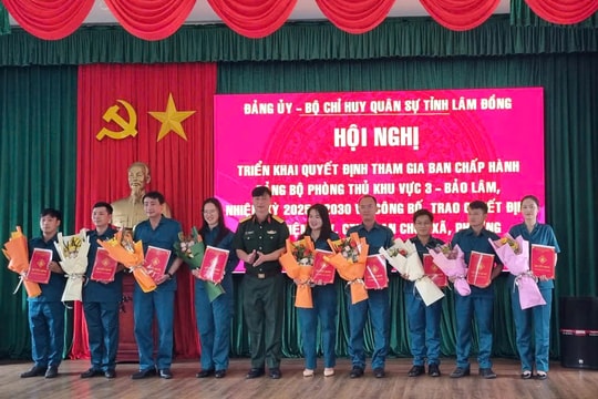 Bổ nhiệm Chính trị viên Ban CHQS cấp xã, phường thuộc Ban Chỉ huy Phòng thủ Khu vực 3