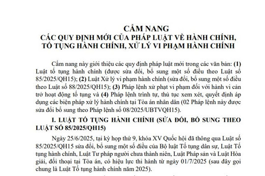 Cẩm nang quy định mới của pháp luật về hành chính, tố tụng hành chính và xử lý vi phạm hành chính