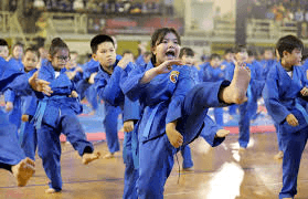 Chương trình Đồng diễn võ nhạc Vovinam chào mừng Ngày hội 50 năm Giáo dục và Đào tạo TP.HCM
