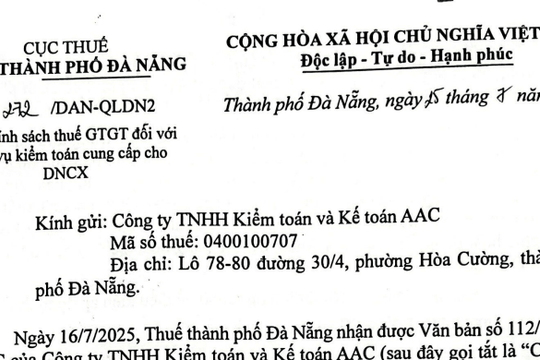 Công văn 272: Hướng dẫn mới về chính sách thuế GTGT đối với dịch vụ kiểm toán cung cấp cho DNCX