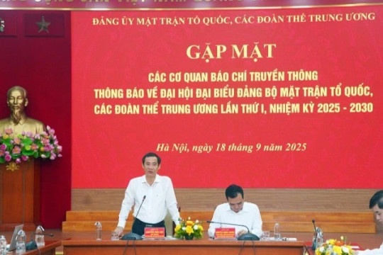Đại hội đầu tiên của Đảng bộ Mặt trận Tổ quốc, các đoàn thể Trung ương có 350 đại biểu tham dự