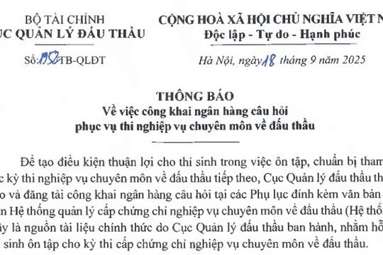 200 câu hỏi phục vụ thi nghiệp vụ chuyên môn về đấu thầu mới nhất 2025