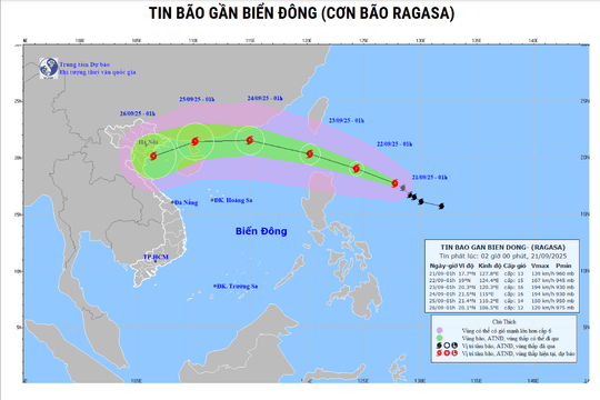 Thời tiết hôm nay (21-9): Bão RAGASA áp sát Biển Đông