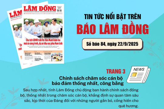 Mời độc giả đón đọc báo in Lâm Đồng hôm nay (22/9)