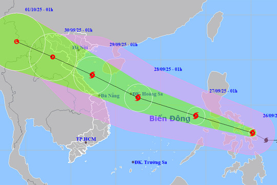 Bão Bualoi giật cấp 14 di chuyển nhanh, tiếp tục mạnh thêm khi vào Biển Đông