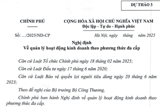 Cập nhật dự thảo Nghị định về quản lý hoạt động kinh doanh theo phương thức đa cấp