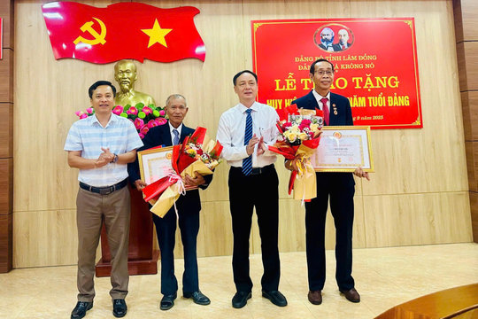 Xã Krông Nô trao Huy hiệu Đảng cho 9 đảng viên