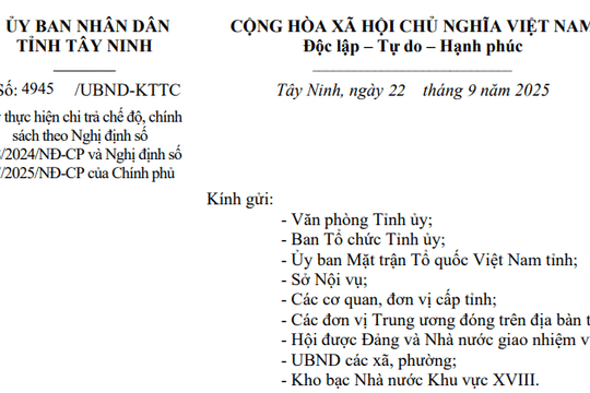 Thống nhất tiếp tục chi trả chế độ Nghị định 178, 67 cho CBCC nghỉ hưu, thôi việc trước 31/8/2025 tại Tây Ninh