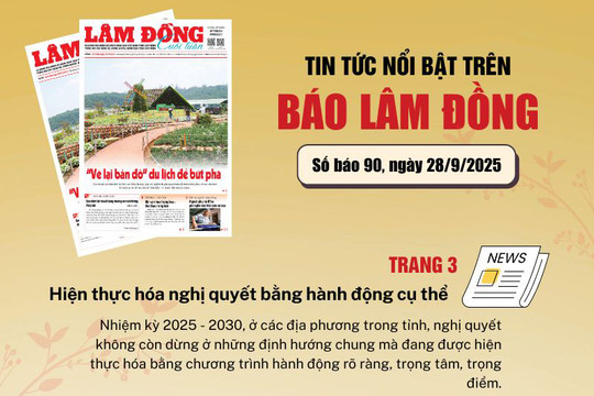 Mời độc giả đón đọc báo in Lâm Đồng hôm nay (28/9)