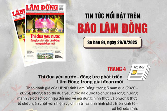 Mời độc giả đón đọc báo in Lâm Đồng hôm nay (29/9)