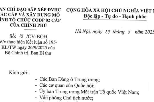 Đã có Công văn 19/CV-BCĐ hướng dẫn Kết luận 195 về chi trả chế độ chính sách Nghị định 178 trước 15/10/2025
