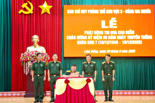 Ban Chỉ huy Phòng thủ khu vực 2 - Đông Gia Nghĩa phát động thi đua 80 ngày đêm hành động kiểu mẫu