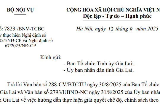 Đã có Công văn 7823/BNV-TCBC giải quyết chế độ chính sách cho cán bộ công chức theo Nghị định 178, 67