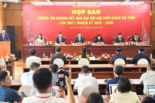 Tỉnh ủy Đắk Lắk họp báo thông tin nhanh kết quả Đại hội đại biểu Đảng bộ tỉnh lần thứ I, nhiệm kỳ 2025-2030