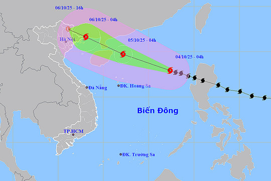 Bão số 11 giật cấp 16, đe dọa Bắc Biển Đông và đất liền Bắc Bộ