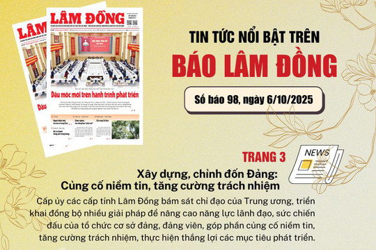 Mời độc giả đón đọc báo in Lâm Đồng hôm nay (6/10)