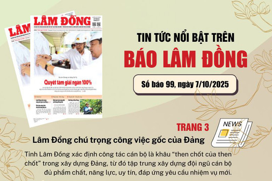 Mời độc giả đón đọc báo in Lâm Đồng hôm nay (7/10)