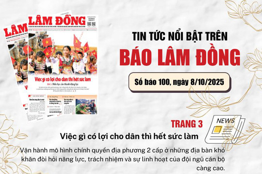 Mời độc giả đón đọc báo in Lâm Đồng hôm nay (8/10)