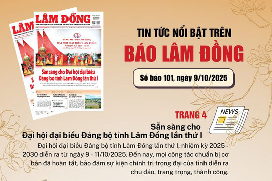 Mời độc giả đón đọc báo in Lâm Đồng hôm nay (9/10)