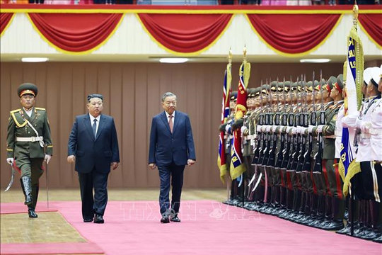 Lễ đón Tổng Bí thư Tô Lâm thăm cấp Nhà nước Cộng hòa dân chủ nhân dân Triều Tiên
