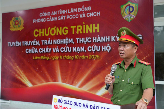 Hơn 300 sinh viên, giảng viên Đại học Phan Thiết thực hành PCCC