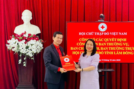 Ông Nguyễn Quang Minh giữ chức Chủ tịch Hội Chữ thập đỏ Lâm Đồng