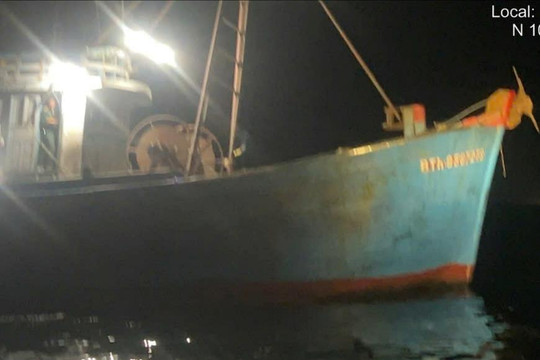 Bắt giữ thêm 2 tàu giã cào bay vi phạm vùng biển Lâm Đồng