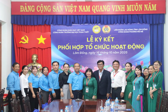 Đại học Phan Thiết ký kết hợp tác công đoàn với phường Mũi Né