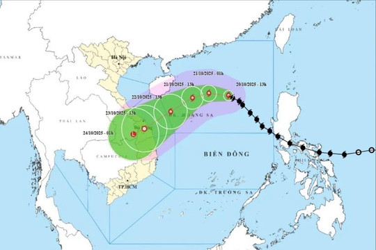 Bão số 12 mạnh thêm, giật cấp 12, di chuyển hướng tây tây bắc