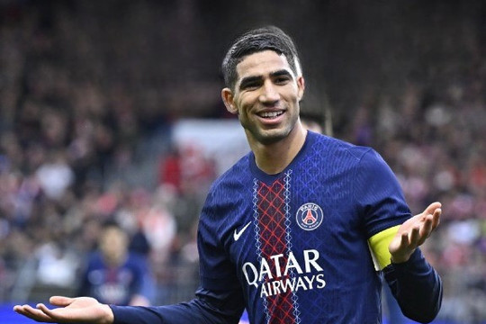 Hakimi lập cú đúp, PSG thắng Brest 3-0 lên đỉnh Ligue 1