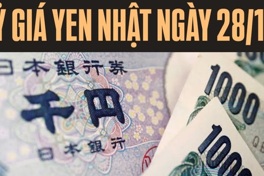 Tỷ giá yen Nhật hôm nay 28/10: Đồng loạt tăng tại các ngân hàng