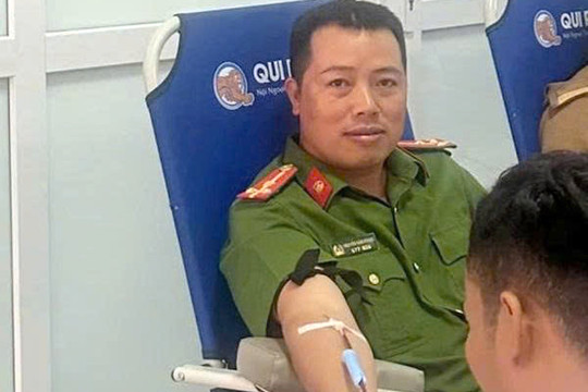 Thượng úy Công an Lâm Đồng vượt 50 km hiến máu cứu cháu bé mắc bệnh hiểm nghèo