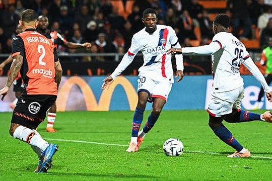 PSG hòa 1-1 trước Lorient: Mendes mở tỷ số, tiếc nuối