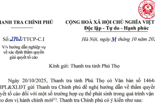 Công văn 2702: Hướng dẫn xác định thẩm quyền giải quyết tố cáo phát sinh sau khi sắp xếp đơn vị hành chính
