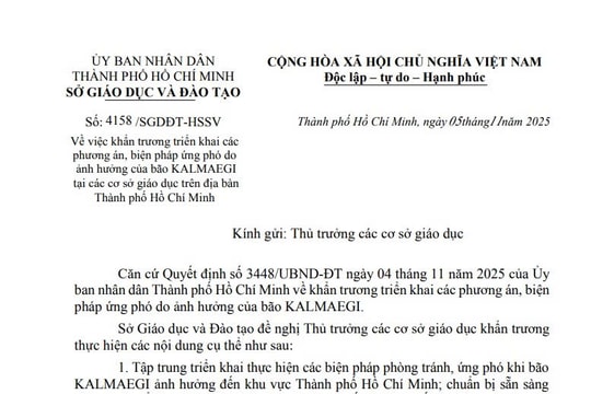 TPHCM: Có phương án học trực tuyến, tạm hoãn lịch học với học sinh để ứng phó bão KALMAEGI