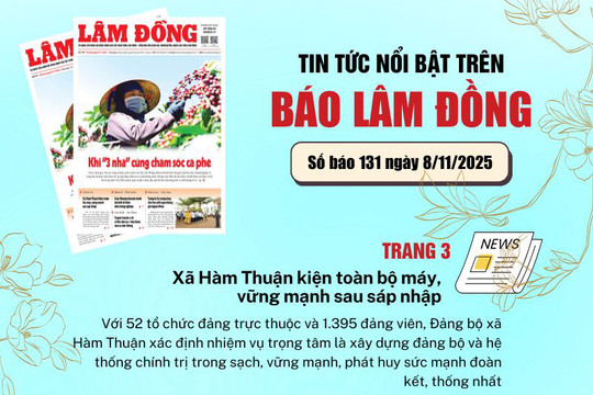 Mời độc giả đón đọc báo in Lâm Đồng hôm nay (8/11)