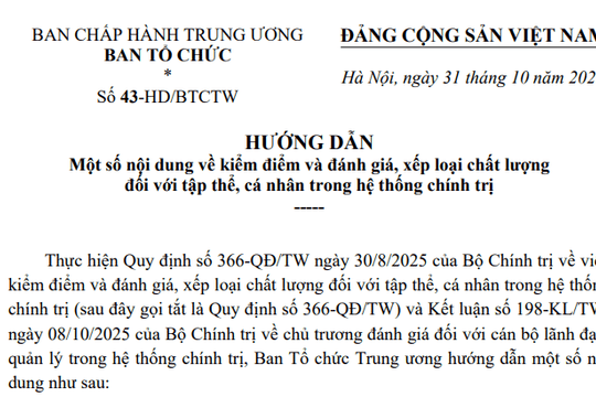 Tổng hợp văn bản hướng dẫn đánh giá đảng viên cuối năm 2025
